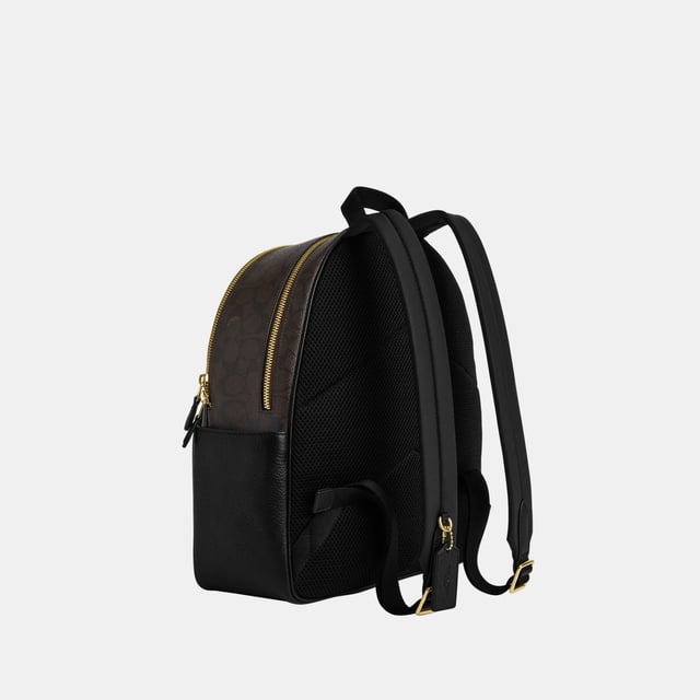 Court Backpack in Signature Canvas, Inside zip and multifunction pockets, Outside zip pocket,  Length: 27.50 cm,  Width: 12.00 cm,  Height: 31.50 cm