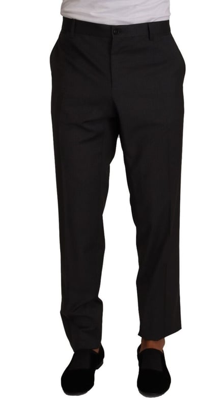 100% Authentic Dolce & Gabbana dress mens pants
  Crafted from wool
  Dress tuxedo trousers
  Regular fit
  Grey color
  Zipper and button closure
  Logo details
  Made in Italy
  Material: 98% Virgin Wool 2% Elastane
Material: 98% Virgin Wool 2% Elastane