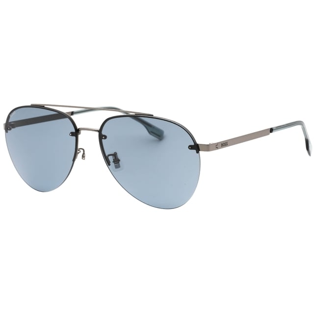 Hugo Boss Dark Silver Sunglasses, Lens Width = 62mm, Nose Bridge Width =15mm, Arm Length = 145mm, Sunglasses, Sunglasses Case, Cleaning Cloth and Care Instructions all Included, 100% Protection Against UVA &amp; UVB Sunlight and Conform to British Standard EN 1836:2005, Silver Sunglasses