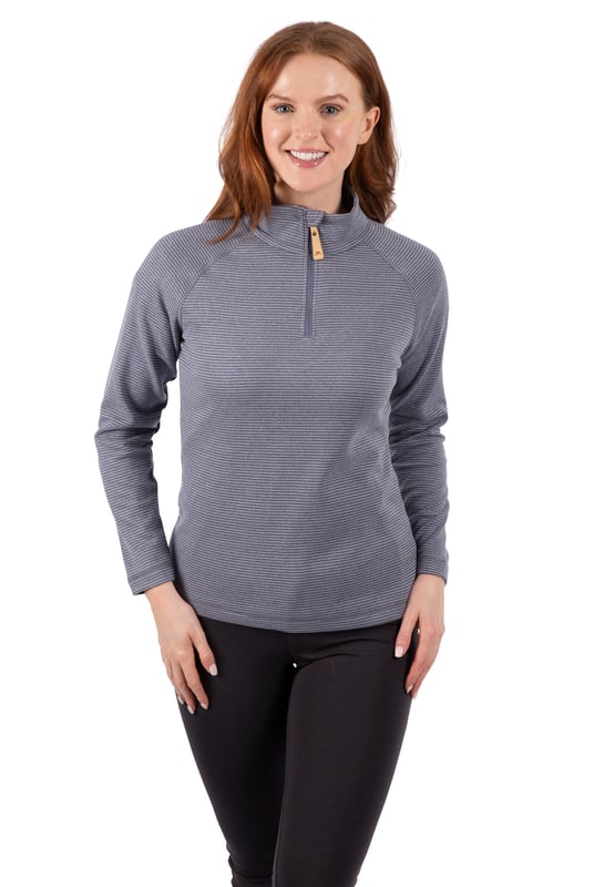 Material: 91% Polyester, 9% Elasthan. Besätze: Leder. Stoff: Gestrickt, Soft Touch, Garn. 260gsm. Design: Mergel, garngefärbter Streifen. Flache Nähte. Ärmel-Typ: Lang-Ärmel. Ausschnitt: Stehkragen. Verschluss: Halber Reißverschluss, Pull-On.