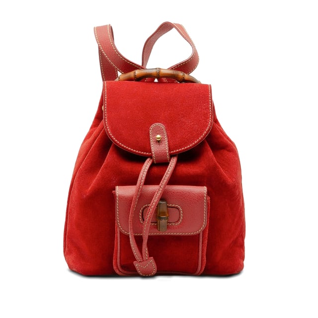 Suede on sale backpack purse