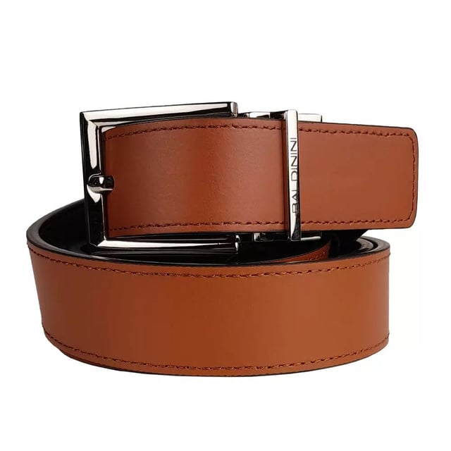 Brown leather di calfskin belt
  Reversible design
  Made from double-face brown calfskin
  Thickness: 3 cm
  Versatile accessory for men
Material: 100% Leather di Calfskin