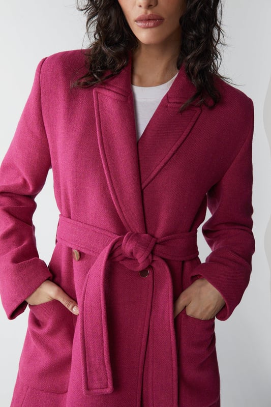 Pink tailored coat clearance