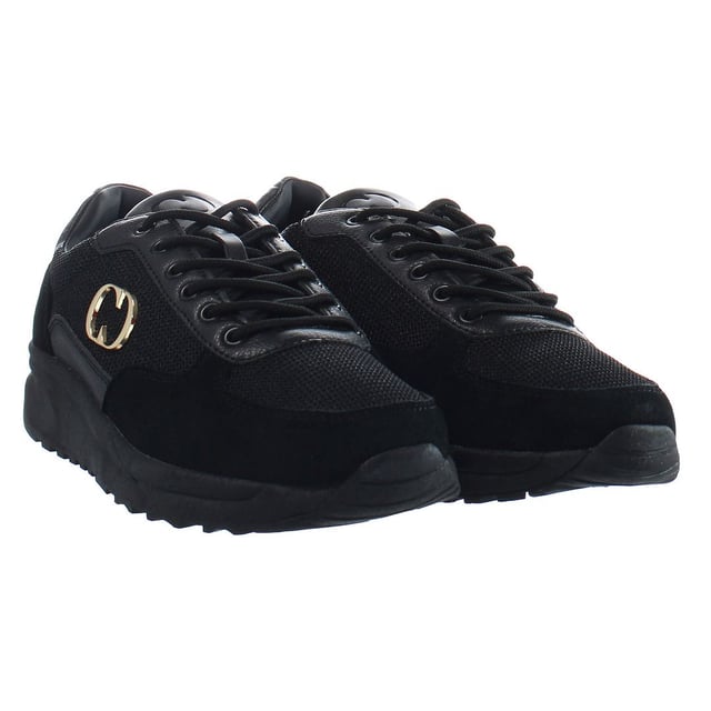Criminal Damage Chase Lace-Up Black Synthetic Mens Trainers  CHASE_TRAINER_BLACK