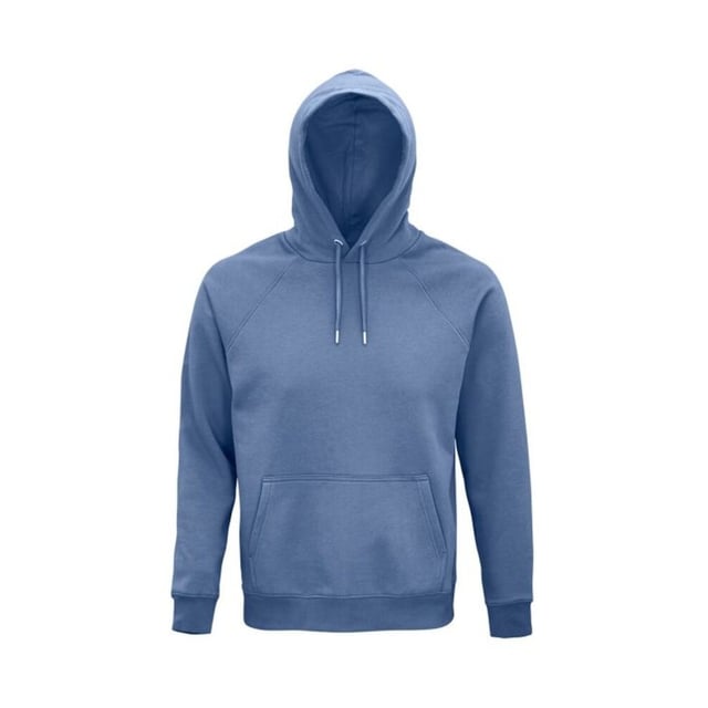 Material: 80% Organic Cotton, 20% Recycled Polyester. Fabric: Brushed Back Fleece. 280gsm. Design: Plain. Hood Features: Drawcord, Lined. Hem: Elasticated. Half Moon Back Yoke, Metal Eyelets, Unbranded Size Label. Fabric Technology: OCS Certification. Cuff: Elasticated. Neckline: Hooded, Taped. Sleeve-Type: Long-Sleeved, Raglan. Pockets: Pouch Pocket. Fastening: Pull Over.