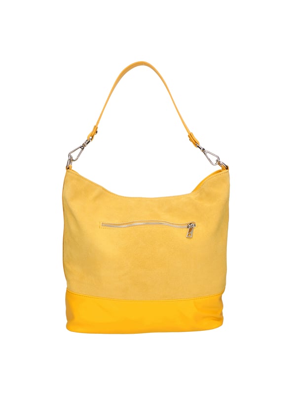 Bolso bandolera de mujer de dos compartimentos en piel serraje más salvaje, con bandolera extraíble. Producto artesanal italiano. Hecho en Italia