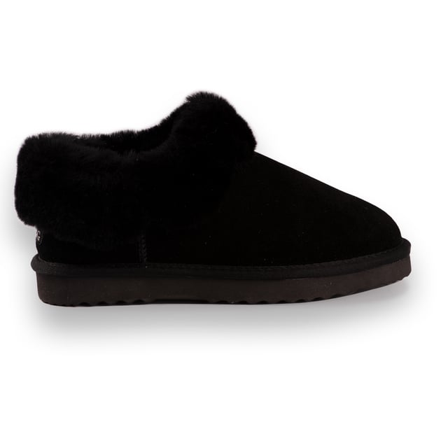 DETAILS    This traditional Ankle slipper for built comfort and support. The added sheepskin collar allows for that extra warmth, still providing a stylish look.  Traditional slipper you will wear all year round Plush premium Australian sheepskin lining Water resisBLACKt Leather Upper  Full Australian sheepskin insole Stylish looking sheepskin collar Light weight EVA, rubber blend outsole - soft and extra cushioning  Sheepskin breathes allowing feet to stay warm in winter and cool in summer 100% brand new and high quality, comes in a branded box, suitable for gift