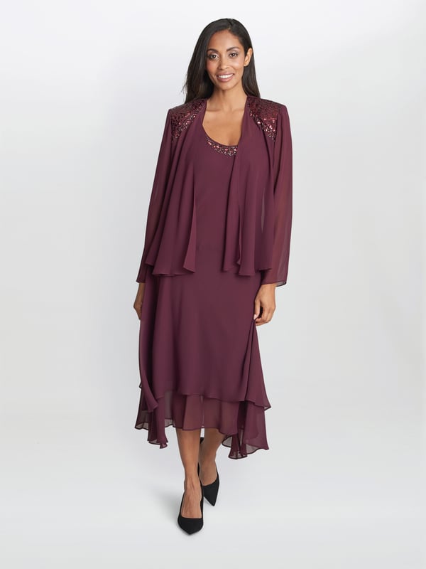 Plus size shop beaded jacket dress