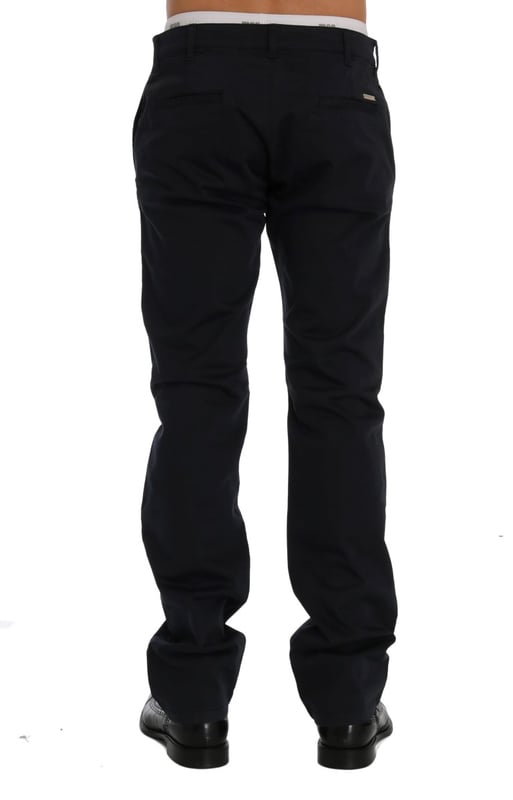 Brand: GF Ferre
  Color: Blue
  Fit: Straight fit
  Pockets: Two front pockets and two back pockets
  Closure: Zipper fly closure
  Details: Logo details
  Material: 97% Cotton 3% Elastane
Material: 97% Cotton 3% Elastane