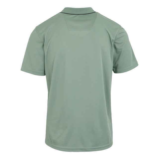 100% Polyester. Fabric: Piqué. Design: Plain. Fastening: Button. Top Style: Button Up. Neckline: Button-Down, Collared. Sleeve-Type: Short-Sleeved. Fabric Technology: Breathable, Lightweight, Moisture Wicking. 3 Button Placket, Logo, Quick Dry, Ribbed Cuff, Soft Touch, Stretch. Length: R. Fit: R. S: 38 in. M: 40 in. L: 42 in. XL: 44 in. XXL: 48 in. 3XL: 51 in. 4XL: 54 in. 5XL: 57 in.