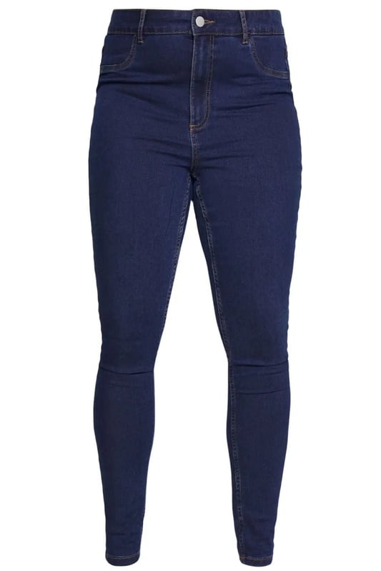 From this trending brand VILA, these jeans are the perfect pair of plus sized skinny jeans.  With just the right amount of stretch made from a cotton blend fabric for breathability and comfort.  Finished with classic 4 jeans pockets and belt loops

Stretchy  Cotton Blend Fabric
 
69% Cotton 30% Polyester 1% Elastane
Length: Full Length
29" Inside Leg
Sizing: As expected
Fit: Slim
  
High Rise, Zip Fly
These are last season clearance made for Vila