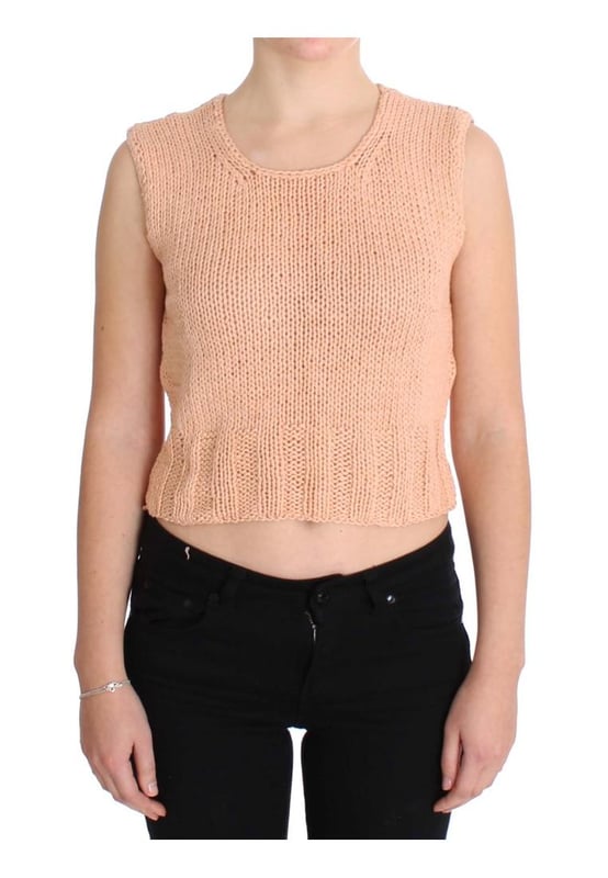 Gorgeous brand new with tags
  Sleeveless vest sweater
  Pink color
  Logo details
  Made in Italy
  Material: 90% Cotton 10% Polyamide