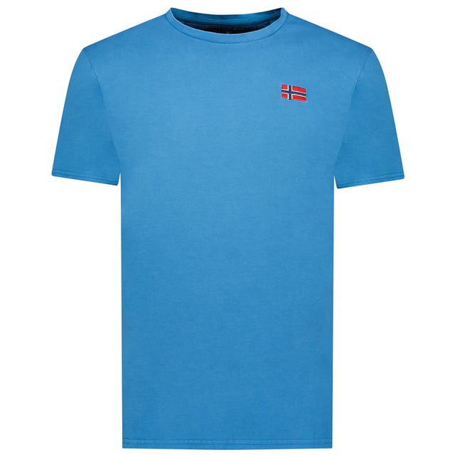 Geographical Norway short sleeve t-shirt.
 Round neckline with ribbed finish.
 Embroidered brand print on the front.
 Seams seen in tone.
 Composition: 100% cotton
 Care:
Wash at maximum temperature 30º.
 Do not iron.
 Do not use dryer.
 Do not use bleach.
 Do not dry clean.