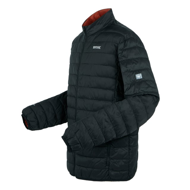 Material: Polyamide. Filling: Feather-Free, Synthetic Down. Design: Logo, Plain. Fabric Technology: Durable, DWR Finish, Insulating, Lightweight, Tear-Resistant, Waterproof. Bulk Free, Compressible, Packaway, Padded. Neckline: High-Neck. Sleeve-Type: Long-Sleeved. Cuff: Stretch Binding. Pockets: 2 Side Pockets, Zip. Fastening: Full Zip. Hem: Stretch Binding. Denier: 20D. Contents: 1 Drawstring Bag. Sustainability: Cruelty Free, Made from Recycled Materials. S: 38 in. M: 40 in. L: 42 in. XL: 44 in. XXL: 48 in. 3XL: 51 in.