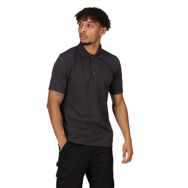 65% Polyester, 35% Cotton. Fabric: Pique. Design: Plain. Neckline: Polo Neck, Turn Down Collar. Sleeve-Type: Short-Sleeved. Fabric Technology: Hardwearing. 3 Button Placket.
