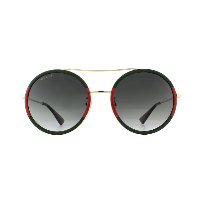 Gucci Sunglasses GG0061S 003 Gold Green and Red Green Gradient