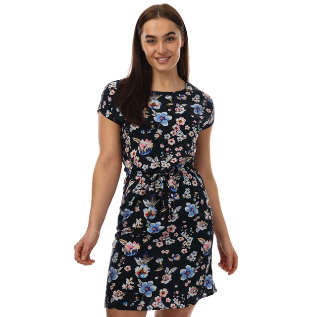Womens Only Nova Life Connie Bali Dress in navy.- Round neck.- Short sleeves.- Tie waist.- Side pockets.- Loose fit.- 100% Viscose.- Ref: 15222209A