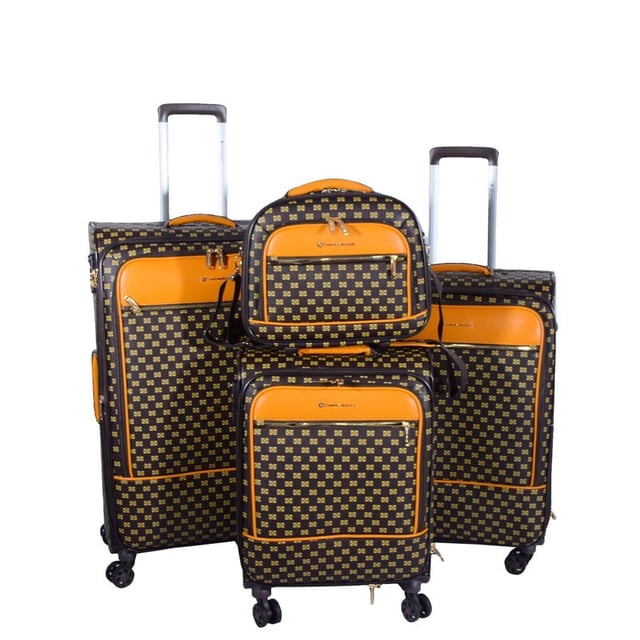 Elevate your travel experience with this Strong Soft Shell Durable Cabin Suitcases. This comprehensive collection includes a cabin suitcase, two check-in suitcases, delivering unparalleled convenience and style for your journeys.

Design Features:

Cabin suitcase designed to comply with airline regulations.
Check-in suitcases offer generous storage space, expandable by 5 cm for added flexibility.
Waterproof and durable PVC material for longevity and weather resistance.
360 rotating double wheels ensure effortless maneuverability.
TSA code lock guarantees security and peace of mind.
Crafted to withstand the test of time, this set embodies durability and elegance.
Seamlessly glide through airports and streets with the 360 rotating double wheels.
From the convenience of expandable storage to the assurance of the TSA lock, every detail is designed to enhance your travel experience. Travel smart, travel stylishly with Infinity.

MEASUREMNTS:

Cabin Suitcase: H: 55 (with wheels) / H: 48 (without wheels) x L: 37 x W: 21 cm, 2.7kg
Medium Suitcase: H: 68 (with wheels) / H: 61 (without wheels) x L: 44 x W: 29/34 cm, 3.8kg
Large Suitcase: H: 79 (with wheels) / H: 72 (without wheels) x L: 49 x W: 32/37 cm, 4.5kg.  - NOTE : Please select preferred size. Sizes sold individually, not in sets.