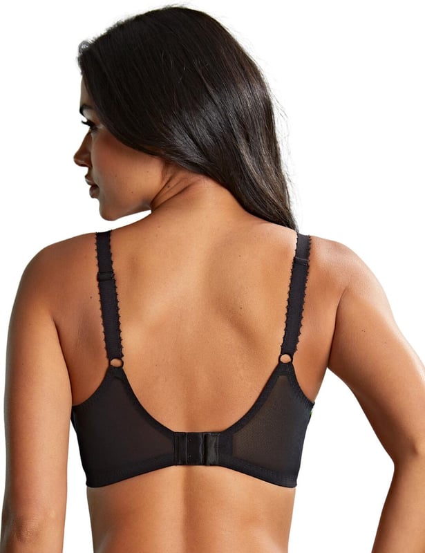 Step into your own personal meadow of beauty and grace with the Panache Meadow plunge bra. Made for the bold and confident woman, this is not your average plunge bra. It's a piece of art, crafted with intricate details and designed for the ultimate support and comfort. Its non-padded, 3-piece cups adorned with delicate floral embroidery offer a natural shape while providing exceptional comfort. The bra's underwire ensures ample support, making you feel secure throughout your day. A charming mini bow at the centre adds a playful touch, complementing the overall design. Adjustable straps and a secure hook and eye closure allow for a perfect fit, tailored to your body. Pair it with matching pieces from the collection to complete your exquisite lingerie look. Elevate your wardrobe with this enchanting set, embodying a blend of sophistication and whimsical charm.  Plunge bra, 3 piece cups, Non-padded, Underwired for support, Feminine floral embroidery on cups, Rigid embroidery cups offer projection, Flirty mini bow in the centre, Flattering shape, Adjustable straps, Hook and eye closure, Matching lingerie is also available, Country of origin: China, Composition: D-G: 72% Polyamide | 22% Polyester | 6% Elastane, Composition: GG-J: 68% Polyamide | 27% Polyester | 5% Elastane, Listed in UK sizes.   Plunge Bra