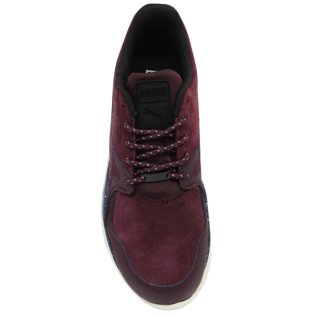 Puma burgundy outlet leather trainers