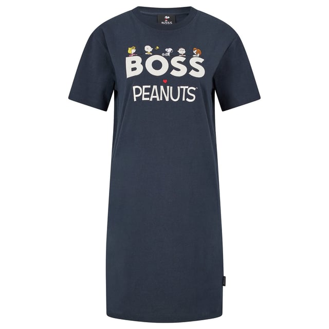 Womens BOSS C_Enchy2 T-Shirt Dress in dark blue.- Crew neck.- Short sleeves.- Printed logo.- Ref: 50484888-404