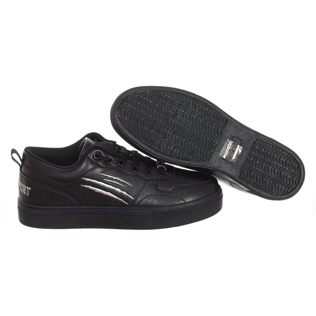 Plein Sport sports shoes.
 Mid-height sports shoes, ideal for everyday wear.
 Comfortable and breathable fabric.
 Brand name engraved on the back.
 Badge on the tongue.
 Claw print on the side.
 Adjustable with laces.
 Seams seen in tone.
 Composition: Exterior: Synthetic; Interior: Textile+leather; Sole: Synthetic
 Care:
Clean with a damp cloth.