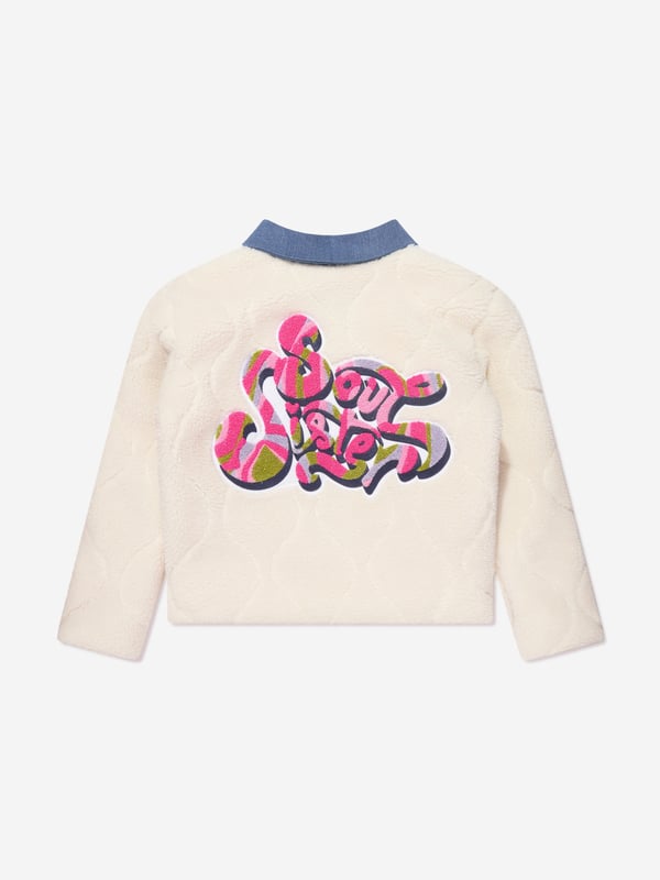 Billieblush incorporate a fun and innovative nature into their forward-thinking concepts. This girls sand coat has been made in a Borg material with cotton lining, pockets and soul sister embroidery on the back. Both quirky and original, it will be her favourite to wear. Borg Material  Cotton Lining  Pockets Buttons  Soul Sister Embroidery On Back             Billieblush : Girls Height2Y: 33" / 86cm3Y: 37" / 94cm4Y: 40" / 102cm5Y: 42" / 108cm6Y: 44" / 114cm8Y: 49" / 126cm10Y: 54" / 138cm12Y: 59" / 150cm
