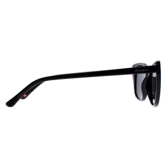 Montana Cat Eye Womens Black Grey Polarized MP42  Sunglasses are a elegant cat eye frame crafted from lightweight acetate. The temples feature the Montana logo creating a fashion-forward look that complements any outfit, making these sunglasses a versatile accessory for both casual and formal occasions.