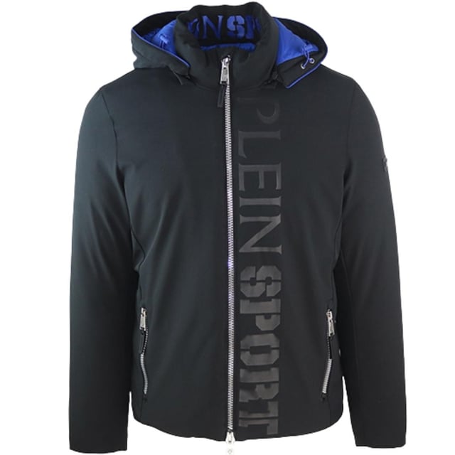 Chaqueta negra acolchada con logo vertical Plein Sport. Chaqueta negra acolchada con logo vertical Philipp Plein Sport. Estilo: UPPS106 99. Marca vertical grande. Chaqueta acolchada, cierre con cremallera. Bolsillos delanteros con cierre de cremallera.