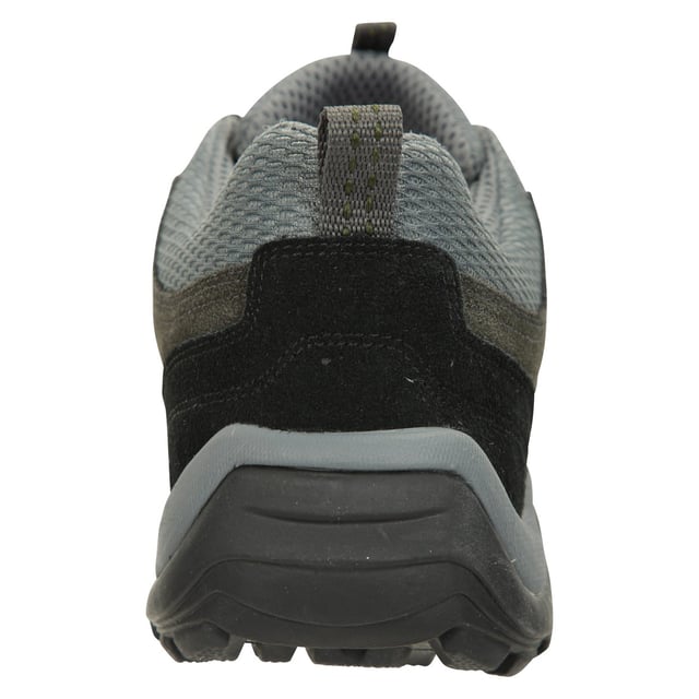 Upper: Durable, Mesh, Suede. Lining: Mesh. Midsole: Cushioned, Phylon. Outsole: Vibram, Waterproof. 5 Eyelets. Fabric Technology: Breathable, IsoDry. Reinforced Heel, Reinforced Toe. Flat Heel. Cut: Low Cut. Design: Contrast, Logo, Text. Toe Style: Round. Fastening: Lace Up. Fit: Wide.