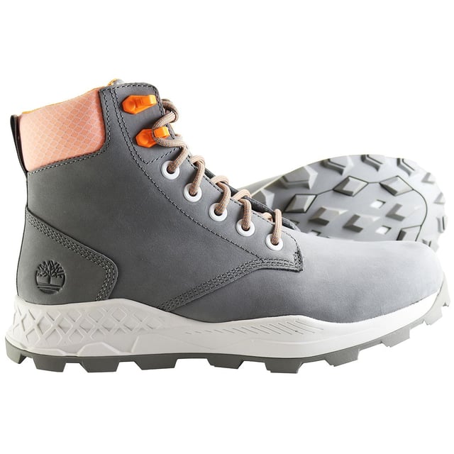 Timberland Brooklyn Lace-Up Grey Nubuck Leather Mens Boots A2HQS
