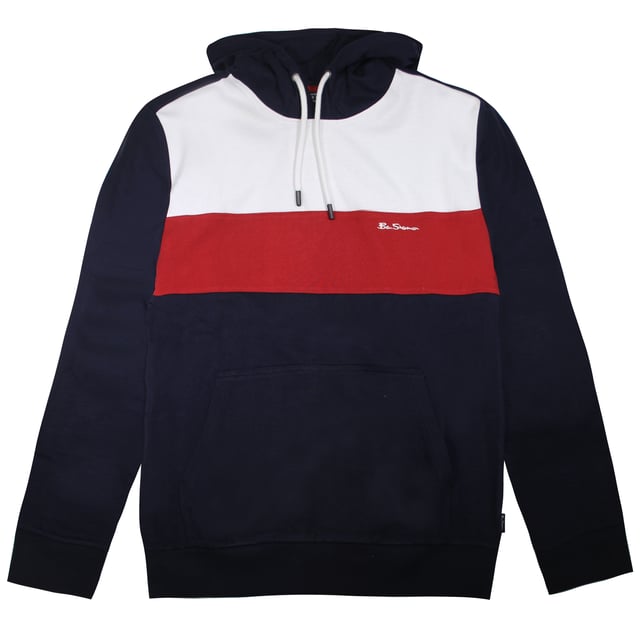 Ben Sherman Panelled Mens Navy Hoodie