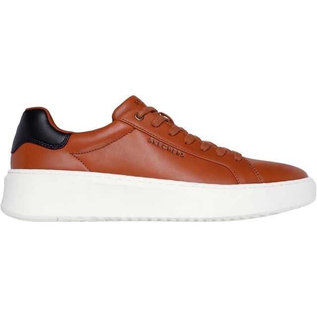 Verhoog je garderobe en zie er goed uit met de comfortabel veelzijdige Skechers Court Break - Suit Sneaker. Deze veterschoen heeft een bovenwerk van synthetisch duraleather met vaste stretchveters en een dempende Skechers Air-Cooled Memory Foam comfort binnenzool.