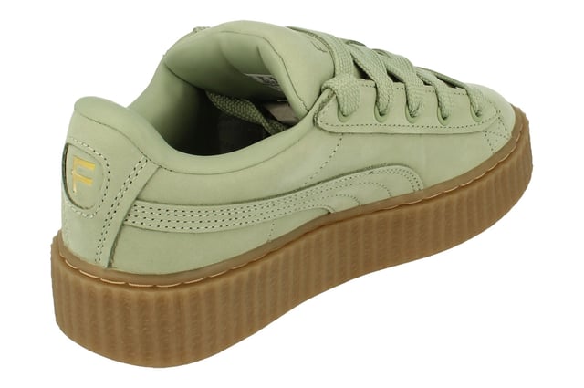 Puma Creeper Phatty Nubuck Unisex Trainers 396813   - Green Fog Puma Gold 02