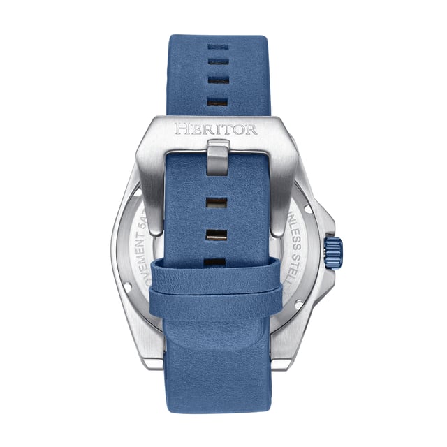 Kast van 316L chirurgisch roestvrij staal, Seiko NH35 automatisch uurwerk met juwelen, 24 juwelenlagers, gangreserve van 28 uur, slagen per uur (BPH): 21.600/uur, mineraalglas met saffiercoating, wijzerplaat met skeletmotief, kijkachterkant om het uurwerk te bekijken, band van echt leer, sluiting van roestvrij staal met gegraveerd logo, lichtgevende wijzers, lichtgevende markeringen, datumweergave, kastdiameter van 44 mm, polsomtrek van 195-245 mm, waterbestendigheid van 5 ATM.