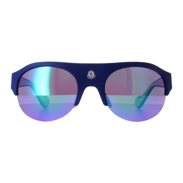 Moncler Semi Rimless Unisex Blue Green Mirror ML0050  Sunglasses feature a sleek, semi rimless design that exudes a sense of modern sophistication and timeless appeal. The lightweight acetate frame ensures a comfortable fit, while the premium lenses provide exceptional clarity and superb UV protection, safeguarding your eyes from harmful rays. Distinctive Moncler accents, such as the iconic logo engraved on the temples and meticulously designed hinges, highlight the brand's commitment to quality and detail.