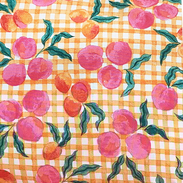 Make a statement with the Juicy duvet set. Featuring juicy peaches on a gingham base. The colour continues to the reverse with pink and yellow gingham design so you can switch the look when you need to.