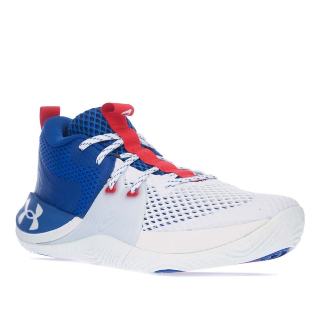 Men's Under Armour UA Embiid One Basketball Shoes in White royal