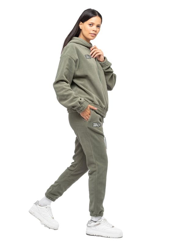 Tom Barron Damen-Fleece-Trainingsanzug mit Abzeichen