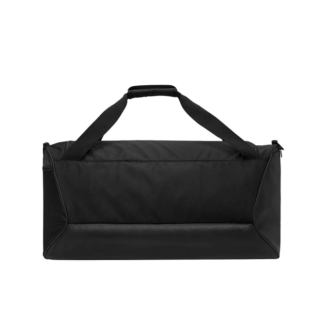 100% Polyester. Fabric: Fibre. Height: 25cm. Width: 12cm. Depth: 12cm. Adjustable Shoulder Strap, Coated Base, D-Ring, Detachable Strap, Dual Carry Strap, Touch Fastening Hand Support. Fastening: Two Way Zip. Design: Swoosh. Compartments: 1 Main Compartment, Zipped. Pockets: 1 Front Pocket, 2 Side Pockets, 1 Inner Pocket. Capacity: 60L. Sustainability: Made from Recycled Materials.