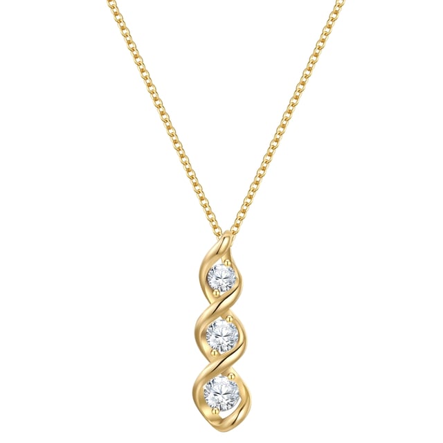 Do you like wearing symbolic jewelry in stylish designs? Then you will love this necklace from the Rafaela Donata label: The spiral stands for energy and change - here implemented in a magical pendant made of 925 sterling silver, refined with timeless yellow gold and decorated with three glittering zirconia crystals. The accessory dangles from a delicate anchor chain and becomes an eye-catcher in the décolleté. The combination talent harmonizes with many looks, from casual to festive. Practical: A lobster clasp and an extension piece ensure a high level of comfort and easy length adjustment.