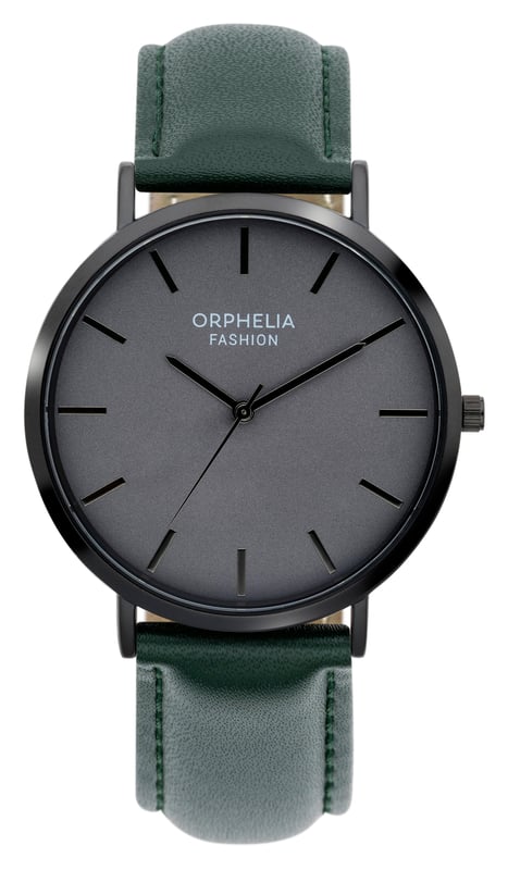 This Orphelia Fashion Forest Analogue Watch for Men is the perfect timepiece to wear or to gift. It's Black 41 mm Round case combined with the comfortable Green Leather watch band will ensure you enjoy this stunning timepiece without any compromise. Operated by a high quality Quartz movement and water resistant to 3 bars, your watch will keep ticking. CLASSY DESIGN: This Orphelia Fashion Analogue watch with a Miyota Japanese Quartz movement has a very comfortable Genuine Leather strap and it's also a great gift for family and friend. PREMIUM QUALITY: By using high-quality materials, Glass: Mineral Glass, Case material: Alloy, Bracelet material: Leather- Water resistant: 3 bars COMPACT SIZE: Case diameter: 41 mm, Height: 7 mm, Strap- Length: 21 cm, Width: 19 mm. Due to this practical handy size, the watch is absolutely for everyday use-Weight: 35 g