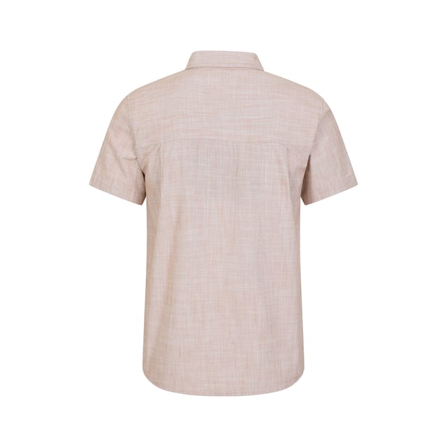 Outer Materials: 100% Cotton. Lining Material: 100% Polyester. Fabric: Slub. Lining: Mesh. Design: Textured. Pockets: 1 Chest Pocket, Zip. Fastening: Button. Sleeve-Type: Short-Sleeved. Neckline: Turn Down Collar. Fabric Technology: Breathable, Lightweight. 7 Button Placket.