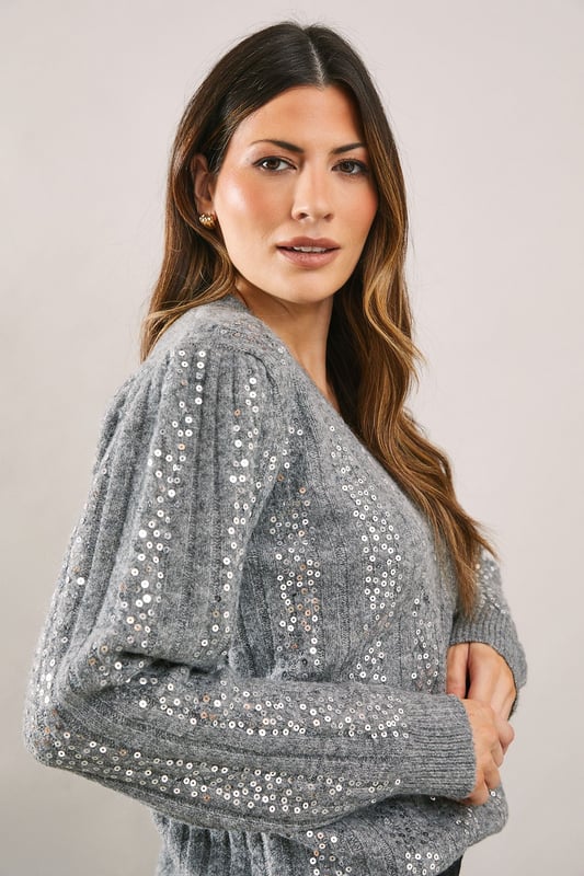 Sequin Cable Knit Jumper