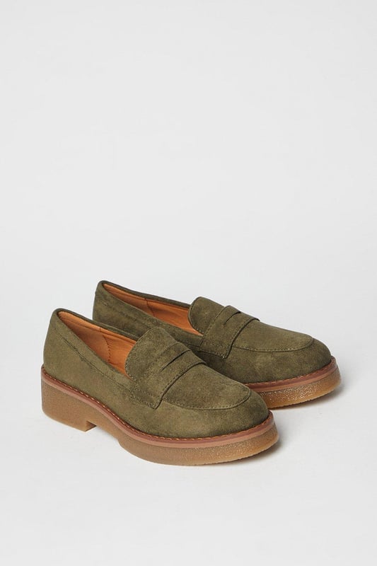 Buttercup Faux Suede Chunky Penny Loafer
