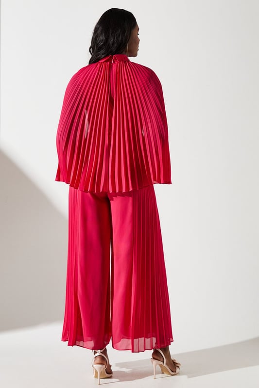 Delightful Day Smocked Waiset Pleated Wide Leg Jumpsuit
