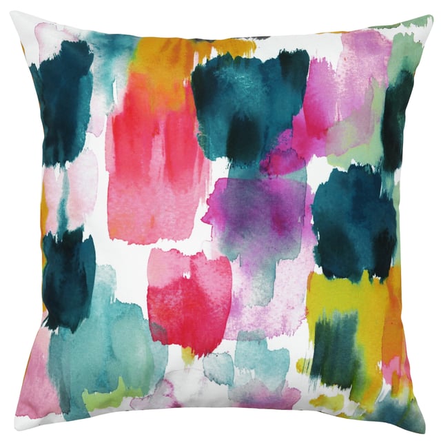 With bold and bright brush strokes this abstract design will definitely be an eye catcher. This durable water resistant cushion is great to brighten up your garden or outdoor space.