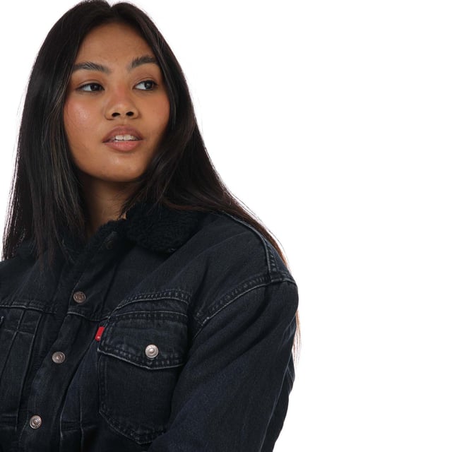 Levi's sherpa trucker best sale jacket womens black