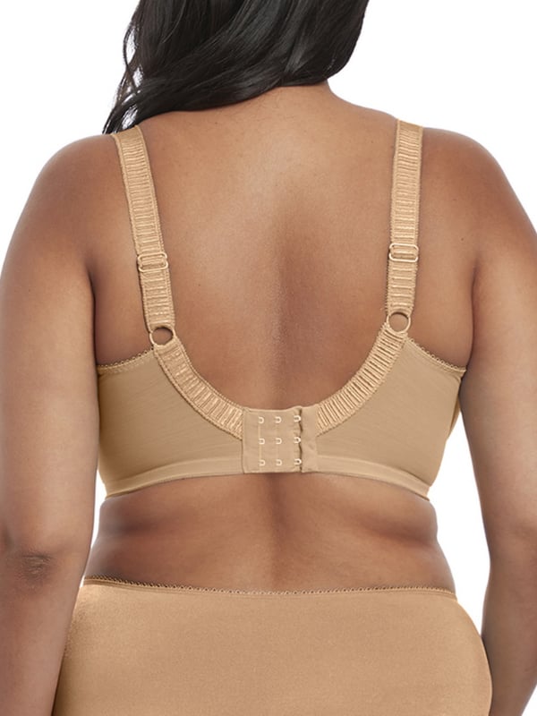 Elomi Cate Full Cup Underwired Bra. With a three piece cup, side support panel and a sheer embroidered top cup. Product is hand wash only.