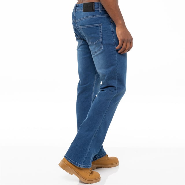 These EZ401 Enzo Bootcut Jeans feature 5 pockets including the coin pocket, branded buttons and rivets, and a zip fly fastening. These Wide Leg Flared Stretch Jeans are Macine Washable